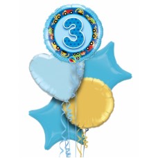 3rd Birthday Blue Balloon Bouquet